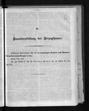 V. Invalidenstiftung der Herzogthümer.