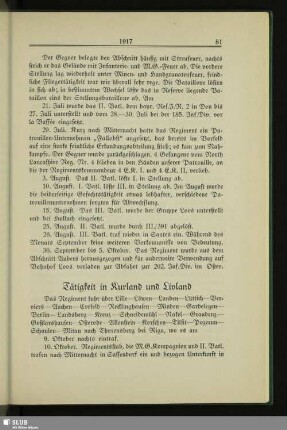 Tätigkeit in Kurland und Livland