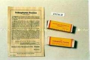 Trichophyton-Vaccine in Originalverpackung mit Gebrauchsanweisung