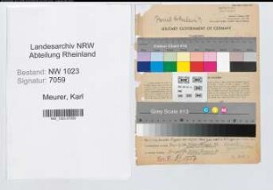 Entnazifizierung Karl Meurer , geb. 01.01.1912 (Regierungssekretaer)