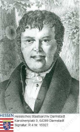 Hoffmann, Ernst Emil (1785-1847) / Porträt, vor Landschaftshintergrund stehend, Brustbild (Ausschnitt)