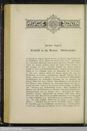 Zweites Kapitel. Eintritt in die Armee. Studienjahre