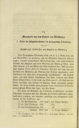 VI.1. Ueber die Flugsandculturen im Herzogthum Oldenburg