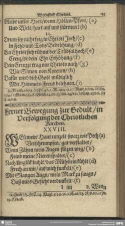 Ferner Bewegung zur Gedult, in Verfolgung der Christlichen Kirchen