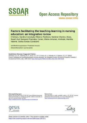 Factors facilitating the teaching-learning in nursing education: an integrative review