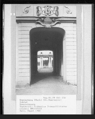 Rheinsberg, Haupteingang des Schlosses