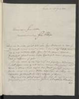 Brief von Karl Friedrich Biel an Johann Jacob Kohlhaas