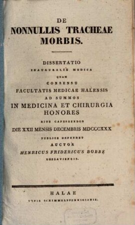 De nonnullis tracheae morbis : Diss. inaug. med.