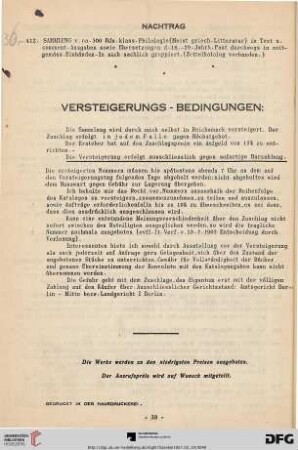 Versteigerungs-Bedingungen