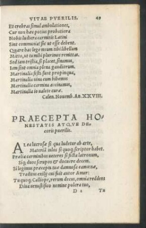 Praecepta Honestatis Atque Decoris puerilis.