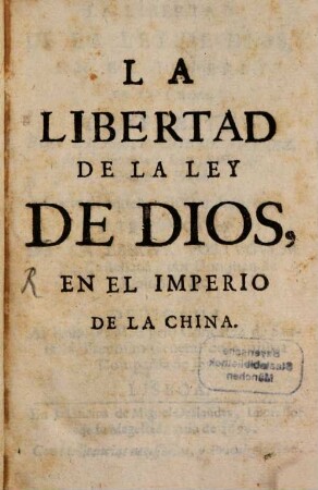 La libertad de la Ley de Dios en el Imperio de la China