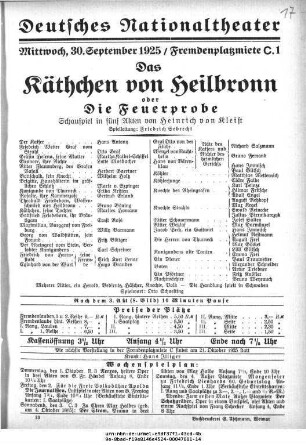 Das Käthchen von Heilbronn oder Die Feuerprobe