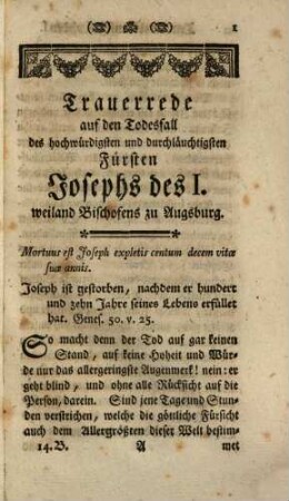 Sammlung auserlesener Kanzelreden über die vornehmsten Gegenstände in der Kirche, 14. 1775