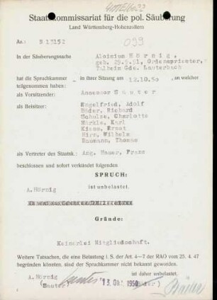 Hörnig, Aloisius