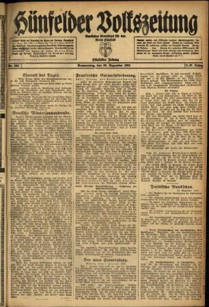 Ausgabe vom Donnerstag, den 22. Dezember 1921.