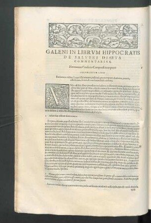 Galeni in librum Hippocratis de Salubri diaeta commentarius.
