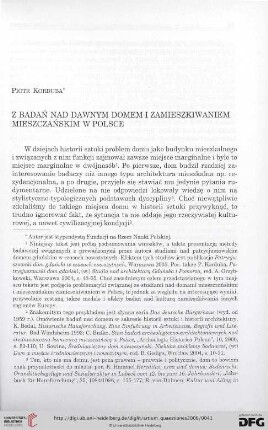 17: Z badań nad dawnym domem i zamieszkiwaniem mieszczańskim w Polsce