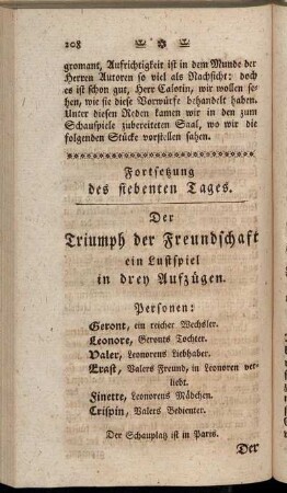 Fortsetzung des siebenten Tages.