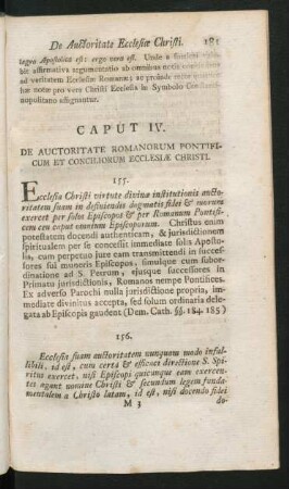Caput IV. De Auctoritate Romanorum Pontificum Et Conciliorum Ecclesiae Christi