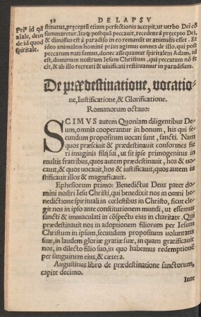 De praedestinatione, vocatione, Iustificatione, & Glorificatione.