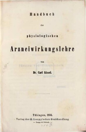Handbuch der physiologischen Arzneiwirkungslehre