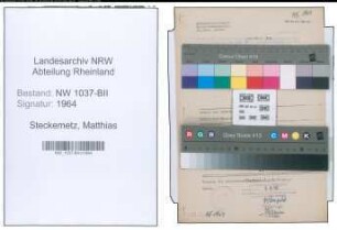 Entnazifizierung Matthias Steckemetz , geb. 13.04.1906 (Zollbeamter)