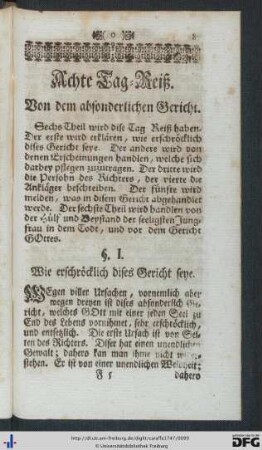 Achte Tag- Reiß.