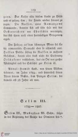 Selim III. 1789-1807