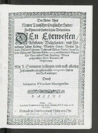 Der Ander Theil Newer Teutscher Geistlicher Lieder