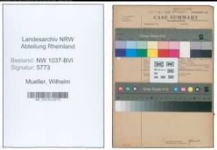 Entnazifizierung Wilhelm Mueller , geb. 20.11.1893 (Amtsgehilfe)