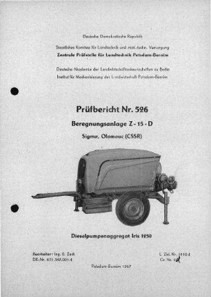 Beregnungsanlage Z - 15 - D