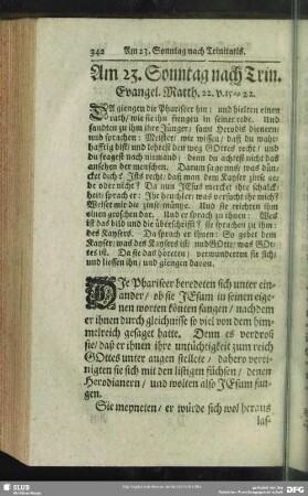 Am 23. Sonntag nach Trin. Evangel. Matth. 22. v. 15-22.