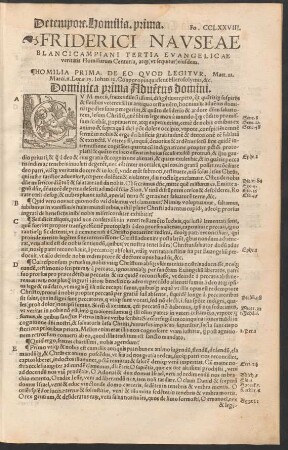 Friderici Nauseae Blancicampiani Tertia Evangelicae veritatis Homiliarum Centuria ...