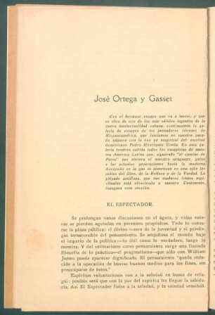 José Ortega y Gasset