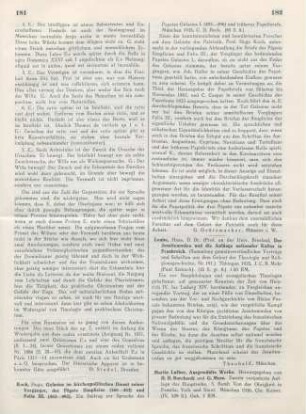 181-182 [Rezension] Koch, Hugo, Gelasius im kirchenpolitischen Dienste seiner Vorgänger, der Päpste Simplicius (468 - 483) und Felix III. (483 - 492)