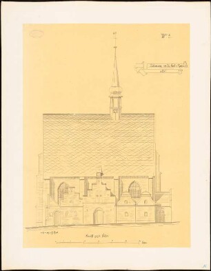 Heiliggeistkirche, Kiel Wiederherstellungsplan: Aufriss Südseite
