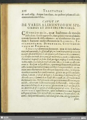 Caput IV. De Variis Alimentorum Speciebus Et Distinctionibus