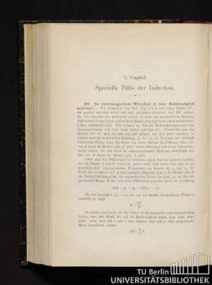 5. Capitel. Specielle Fälle der Induction.