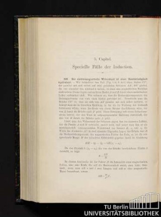 5. Capitel. Specielle Fälle der Induction.