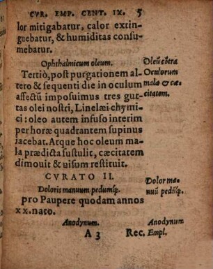 Curationum Empiricarum Et Historicarum, In Certis locis & notis personis optime expertarum, & rite probatarum, Centuria ..., 9
