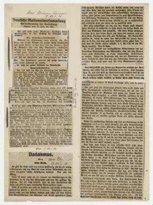 Dadaismus. In: Vossische Zeitung, 17.7.1919