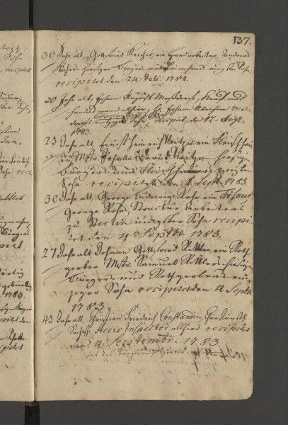 Bürgerbuch der Stadt Zeitz - 1701-1801