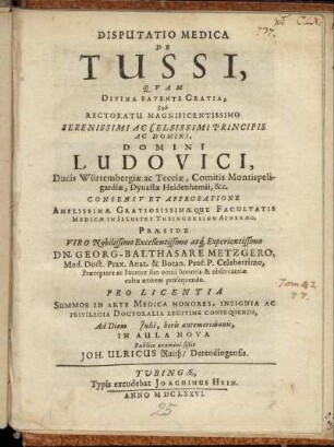Disputatio Medica De Tussi