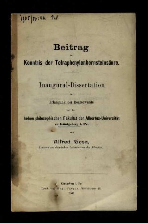 Beitrag zur Kenntnis der Tetraphenylenbernsteinsäure