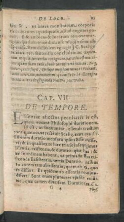 Cap. VII. De Tempore