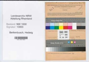 Entnazifizierung Hedwig Berkenbusch, geb. 29.01.1903 (Postassistentin)