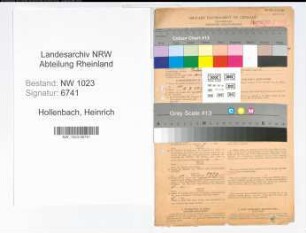 Entnazifizierung Heinrich Hollenbach , geb. 26.02.1910 (Postschaffner)