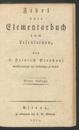 Fibel oder Elementarbuch zum Lesenlernen