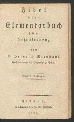 Fibel oder Elementarbuch zum Lesenlernen