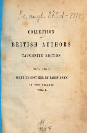 What he cost her : a novel ; in two volumes, 1